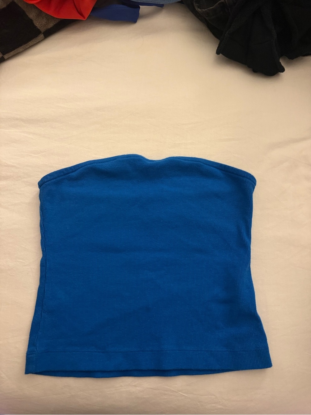 Bright Blue Strapless Tube Top anthropology